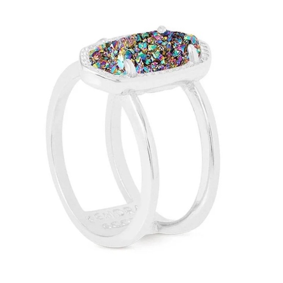 Kendra Scott Elyse Silver Ring Multi Drusy; Size 6; NWT; SOLD OUT @ Kendra Scott - Picture 3 of 8